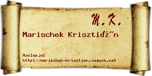 Marischek Krisztián névjegykártya